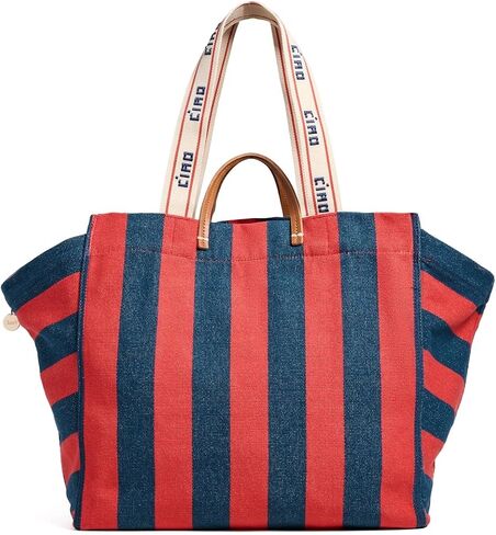 Clare V. Women's Canvas Stripe Beach Tote Bag in Saudi Arabia