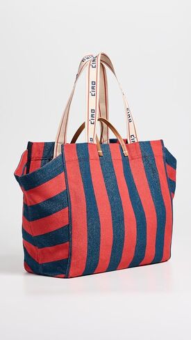 Clare V. Women's Canvas Stripe Beach Tote Bag in Saudi Arabia