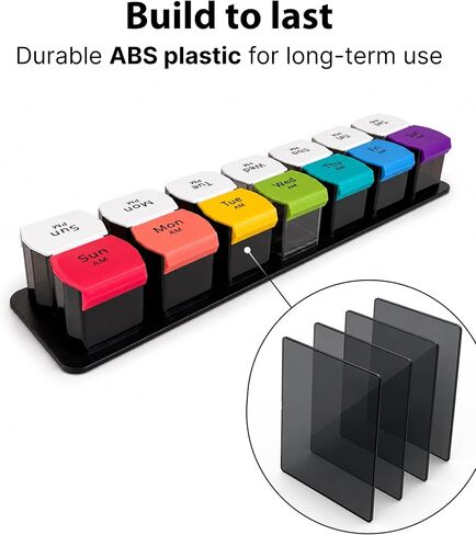 Extra Large Pill Organizer AM PM - Weekly Pill Box 7 Day for Big Vitamins & Supplements, Large Capacity Medicine Organizer with 7 Detachable Compartments, XL Pill Case for Seniors, Athlets, Caregivers in Saudi Arabia