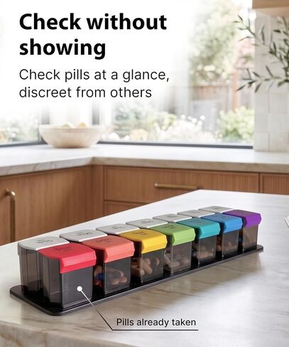 Extra Large Pill Organizer AM PM - Weekly Pill Box 7 Day for Big Vitamins & Supplements, Large Capacity Medicine Organizer with 7 Detachable Compartments, XL Pill Case for Seniors, Athlets, Caregivers in Saudi Arabia