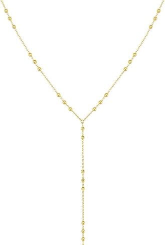14K Gold Plated Layered Lariat Necklace for Women - Waterproof Non-Tarnish Dainty Gold Chain Necklace, Long Boho Statement Jewelry for Wedding, Prom, Summer Vacation Gifts in Saudi Arabia