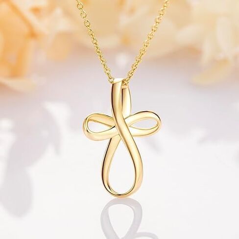 Gold Cross Necklaces for Women 14K Gold Necklace for Women Crosses Pendant Necklace for Womens Twisted and Timeless Charm Small Crosses Chain for Womens in Saudi Arabia