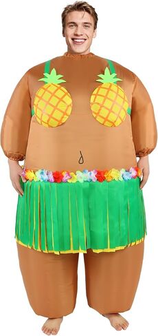 Inflatable Costume Adult Halloween Blow Up Luau Hula Skirt Costume for Men Women Funny Hawaiian Summer Cosplay Party in Saudi Arabia