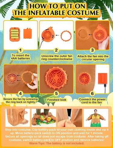 Inflatable Costume Adult Halloween Blow Up Luau Hula Skirt Costume for Men Women Funny Hawaiian Summer Cosplay Party in Saudi Arabia