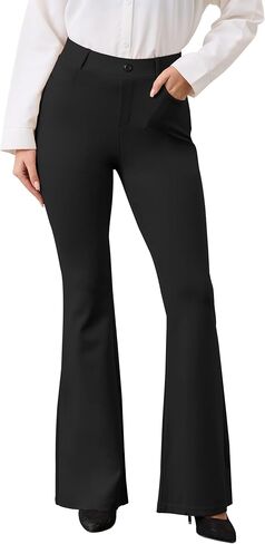 VIMPEP Women’s Classic Yoga Dress Pants High Rise Flare Soft Feeling Pull On Work Yoga Pants for Business Office Work 2102 in Kuwait