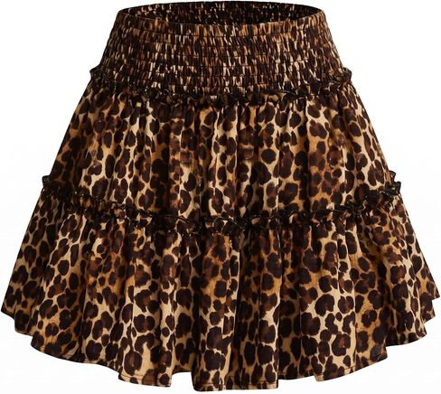 Womens Flowy Mini Shorts Skirts High Waist Ruffle Skorts Casual Cute Beach Short in Saudi Arabia