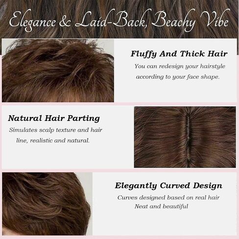 Short Wigs for White Women Bob Brown Pixie Cut Wig Realistic Layered Synthetic Brunette Wig with Bangs for Daily Party (Light brown) in Saudi Arabia