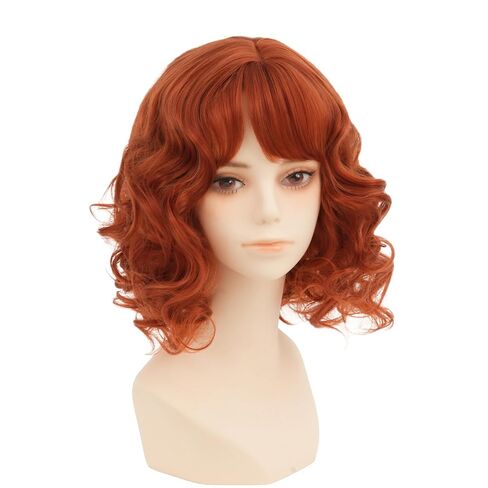 Short Black Curly Wigs for Women Natural Wavy Anime Cosplay Wig 1920s Carnival Halloween Costume Fancy Dress Up Drag Queen Party Flapper Wig in Saudi Arabia