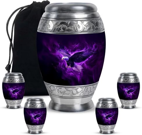 Eagle Small Keepsake Cremation Urns for Human Ashes - Mini American Flag Urns for Adult Women & Men - Burial Memorial Urn for Ashes Adult Male Eagle - Mini Cremation Ash Urn for Humans 3 Inch in Kuwait