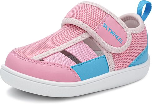 SKYWHEEL Toddler Boy and Girl Shoes Sandals-Casual Sneakers with Hook and Loop Easy On and Off Quick Dry Breathable Upper Lightweight Soft Non-Slip Sole Comfort for Daily Running Walking School Travel in Saudi Arabia