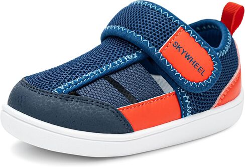 SKYWHEEL Toddler Boy and Girl Shoes Sandals-Casual Sneakers with Hook and Loop Easy On and Off Quick Dry Breathable Upper Lightweight Soft Non-Slip Sole Comfort for Daily Running Walking School Travel in Saudi Arabia