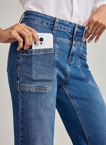 EVALESS Womens Jeans Wide Leg High Waisted Straight Bootcut Jeans Trendy Fall 2026 Zimbaplatinum Stretchy Denim Pants in Kuwait