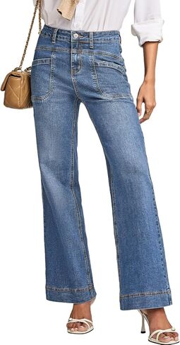 EVALESS Womens Jeans Wide Leg High Waisted Straight Bootcut Jeans Trendy Fall 2026 Zimbaplatinum Stretchy Denim Pants in Kuwait