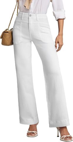 EVALESS Womens Jeans Wide Leg High Waisted Straight Bootcut Jeans Trendy Fall 2026 Zimbaplatinum Stretchy Denim Pants in Kuwait