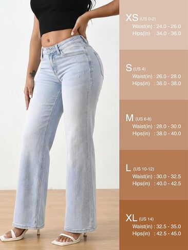 Shaping Wide Leg Baggy Jeans for Women Stretchy Mid Low Waisted Butts Lifting Cute Jeans Trendy BBL Distressed Jean in Saudi Arabia