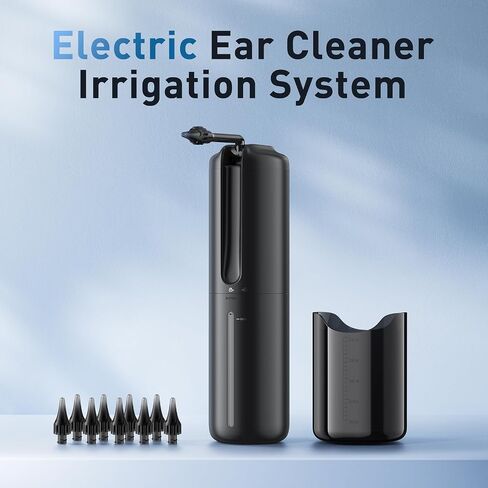 Lebbtl Ear Wax Removal, Electric Ear Irrigation Flushing System, Multiple Pressure Modes, Waterproof, Safe and Effective Ear Cleaning Kit, Black in Saudi Arabia