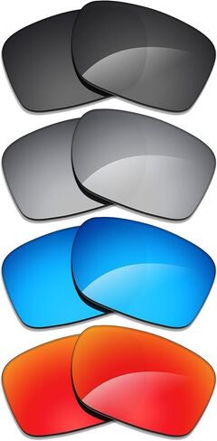 عدسات Alphax 4 أزواج بديلة مستقطبة لنظارات Oakley Holbrook XXS OJ9014 - أسود + تيتانيوم + أزرق + أحمر in Kuwait