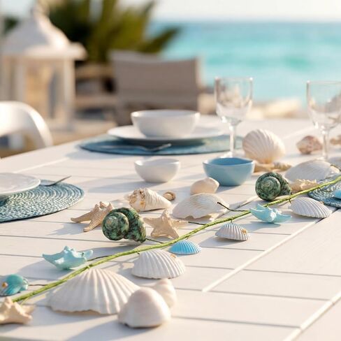 5.58 ft Coastal Decor Shell Garland Beach Mantel Swag Decor Seashell Starfish Centerpiece Garland Conch Beach Decorations for Table Wall Bedroom Home Dining Doorway Weddings in Saudi Arabia