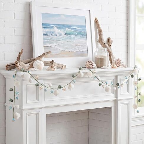 5.58 ft Coastal Decor Shell Garland Beach Mantel Swag Decor Seashell Starfish Centerpiece Garland Conch Beach Decorations for Table Wall Bedroom Home Dining Doorway Weddings in Saudi Arabia
