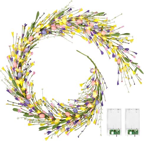 6.56 Ft 4th of July Flower Garland Wreath Patriotic Red Blue White Daisy Vine Garland Artificial Wild Floral Garland for Independence Day Arch Porch Stair Table Indoor Door Home All Year in Kuwait