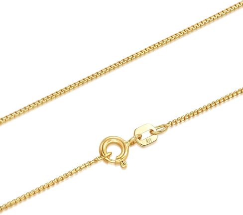 CHOW SANG SANG 18K Yellow Solid Gold Machinery Chain Box Chain Necklace for Women 94226N | 15.7 Inches, (40 CM) in Kuwait
