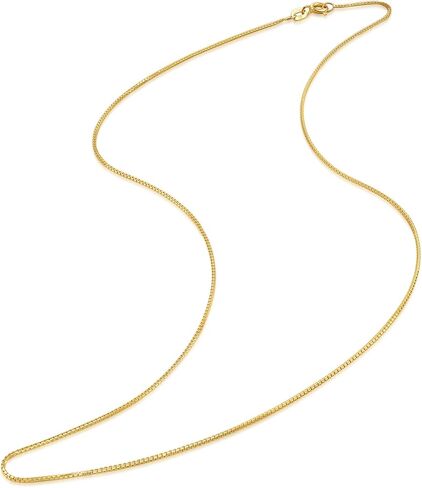CHOW SANG SANG 18K Yellow Solid Gold Machinery Chain Box Chain Necklace for Women 94226N | 15.7 Inches, (40 CM) in Kuwait