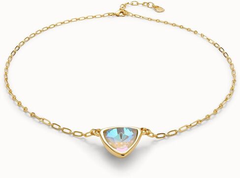 Uno de 50 18K Gold-Plated Link Chain Necklace with Multicolor Faceted Crystal Pendant, 16" Extends to 18", SER CAMALEONICA in Kuwait