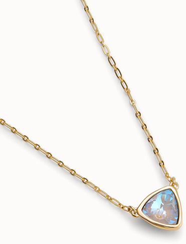 Uno de 50 18K Gold-Plated Link Chain Necklace with Multicolor Faceted Crystal Pendant, 16" Extends to 18", SER CAMALEONICA in Kuwait