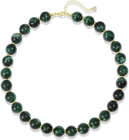 Colorful Beaded Necklace for Women Chunky Resin Beads Choker Necklaces Boho Statement Necklace Summer Vacation Y2K Jewelry in Kuwait