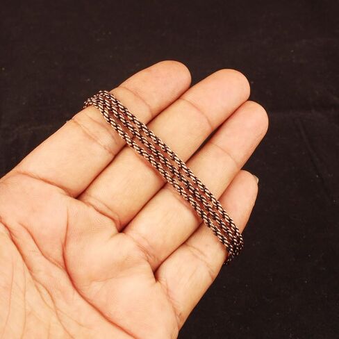 قلادة سلسلة من النحاس المؤكسد بنسبة 100% من النحاس النقي سلسلة قمح سلسلة مجوهرات صلبة هدية للجنسين in Kuwait