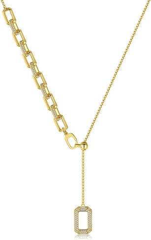ARSIS 18K Gold Plated Y-Shaped Lariat Necklace & Pull Slider Adjustable Chain Long Necklace for Women, Minimalist Dainty Layered Jewelry Gift for Mothers Day in Saudi Arabia