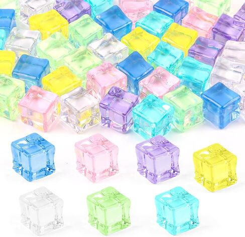 FINGOOO Colorful Fake Ice Tubes, 56 PCS Plastic Clear Ice Tubes for Photography Props Vase Filler Table Centerpiece Scatter Decoration in Kuwait