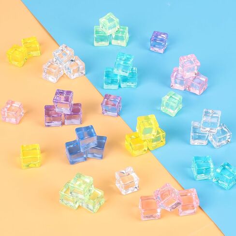 FINGOOO Colorful Fake Ice Tubes, 56 PCS Plastic Clear Ice Tubes for Photography Props Vase Filler Table Centerpiece Scatter Decoration in Kuwait