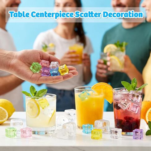 FINGOOO Colorful Fake Ice Tubes, 56 PCS Plastic Clear Ice Tubes for Photography Props Vase Filler Table Centerpiece Scatter Decoration in Kuwait