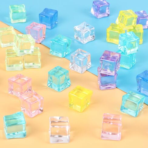 FINGOOO Colorful Fake Ice Tubes, 56 PCS Plastic Clear Ice Tubes for Photography Props Vase Filler Table Centerpiece Scatter Decoration in Kuwait