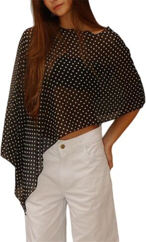 Women Chiffon Poncho Shawl Warps Elegant Sheer Asymmetrical Cape Top for Evening Dress Wedding Cover Up in Saudi Arabia