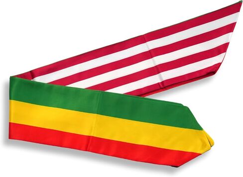 USA And Ethiopia Flag Graduation Stole,Satin Embroidery Graduation Sash for International Students,72 Inch Length. in Saudi Arabia