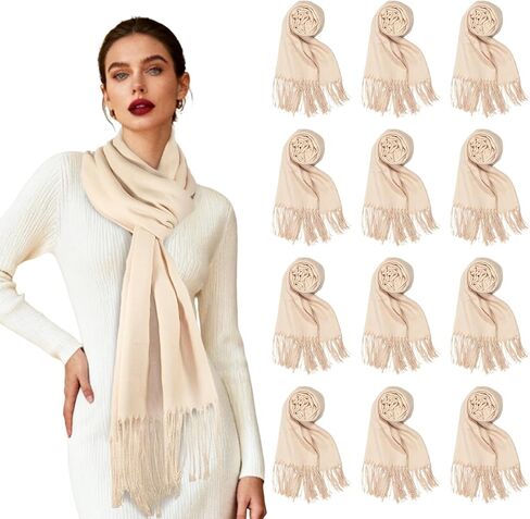 12pcs Shawls with Fringes Bulk Wedding Scarf Shawl for Guests Wedding Favor Bridal Shawls Gift Outdoor in Saudi Arabia