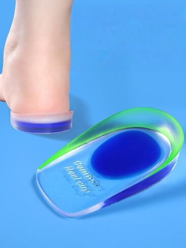 Gel Heel Cups Pads for Shoes, Reusable Comfort Cushion Insoles, Shock-Absorbing Heel Support Inserts for Women and Men, Fits All Shoe Types, Blue L in Kuwait