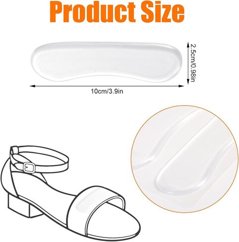 8 Pairs Sandal Strap Cushion Strips, 4 Colors Self-Adhesive Heel Liners Anti-Slip Heel Strap Cushion Pads for Shoes Too Big Slipping Rubbing (Clear, Yellow, Black, Gray) in Saudi Arabia