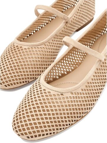 Lauren Ralph Lauren Jayna Perforated Suede Mary Jane Flats in Kuwait