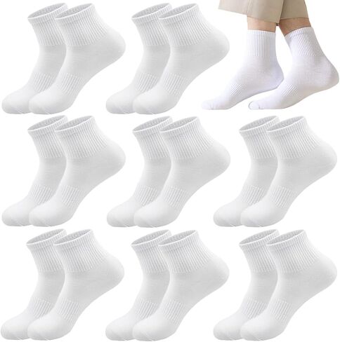 8 Pairs Womens Mini Crew Ankle Socks Thin Cotton Cushioned Athletic Gym Running Sock for Women in Saudi Arabia