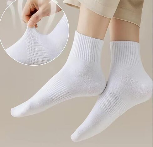 8 Pairs Womens Mini Crew Ankle Socks Thin Cotton Cushioned Athletic Gym Running Sock for Women in Saudi Arabia