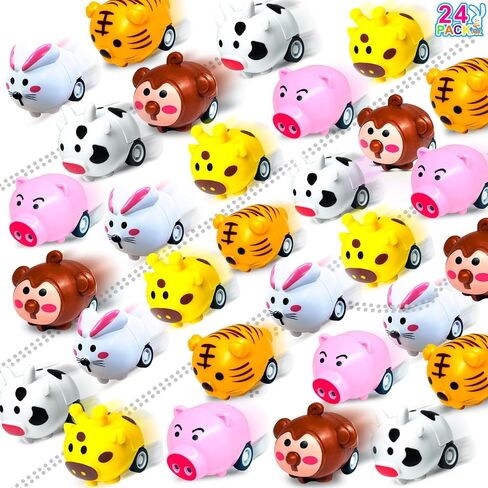 [1 Golden Egg]24Pack Prefilled Easter Eggs with Animals Pull Back Cars Toys Bunny Vehicle Plastic Surprise Eggs Kids Boys Girls Toddlers Easter Basket Stuffers Fillers Easter Eggs Hunt Party Favor in Saudi Arabia