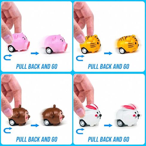 [1 Golden Egg]24Pack Prefilled Easter Eggs with Animals Pull Back Cars Toys Bunny Vehicle Plastic Surprise Eggs Kids Boys Girls Toddlers Easter Basket Stuffers Fillers Easter Eggs Hunt Party Favor in Saudi Arabia