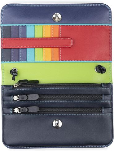 mywalit Multi-Compartment Leather Travel Organizer with Shoulder Strap | 6 Card Slots | Black Pace | 3 Zip Pockets & Belt Holder for Efficient Travel Solutions in Saudi Arabia