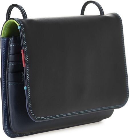 mywalit Multi-Compartment Leather Travel Organizer with Shoulder Strap | 6 Card Slots | Black Pace | 3 Zip Pockets & Belt Holder for Efficient Travel Solutions in Saudi Arabia