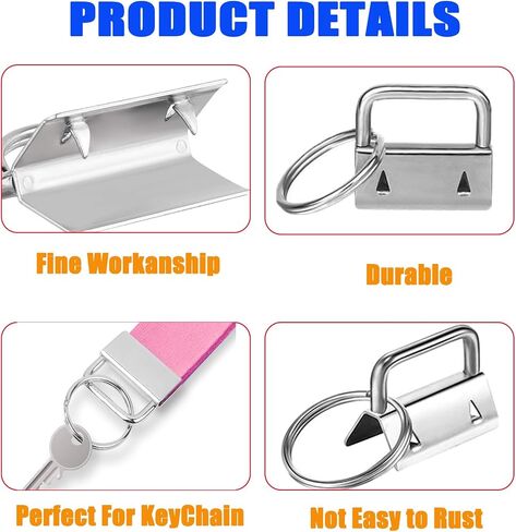 OFCOX Key Fob Hardware Set 50pcs 1 inch with Installation Pliers Tool for Wristlet Keychain Key Lanyard Making Supplies for Purse Straps Crafting DIY in Saudi Arabia