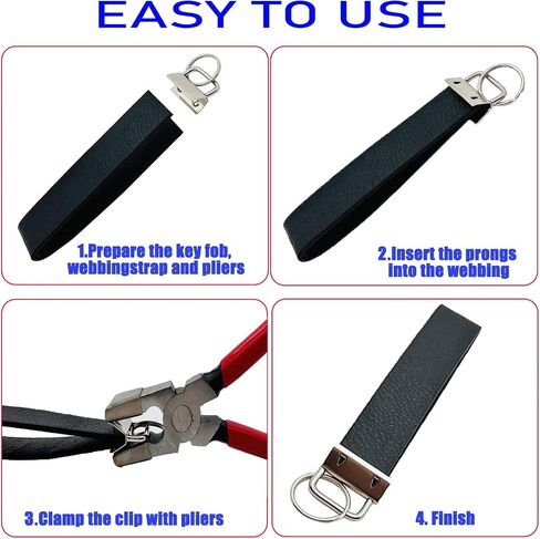 OFCOX Key Fob Hardware Set 50pcs 1 inch with Installation Pliers Tool for Wristlet Keychain Key Lanyard Making Supplies for Purse Straps Crafting DIY in Saudi Arabia