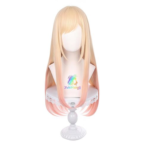 Marin Kitagawa Long Yellow and Pink Cosplay Wig with Wig Cap for Anime Expos,Parties,and Cosplay in Saudi Arabia